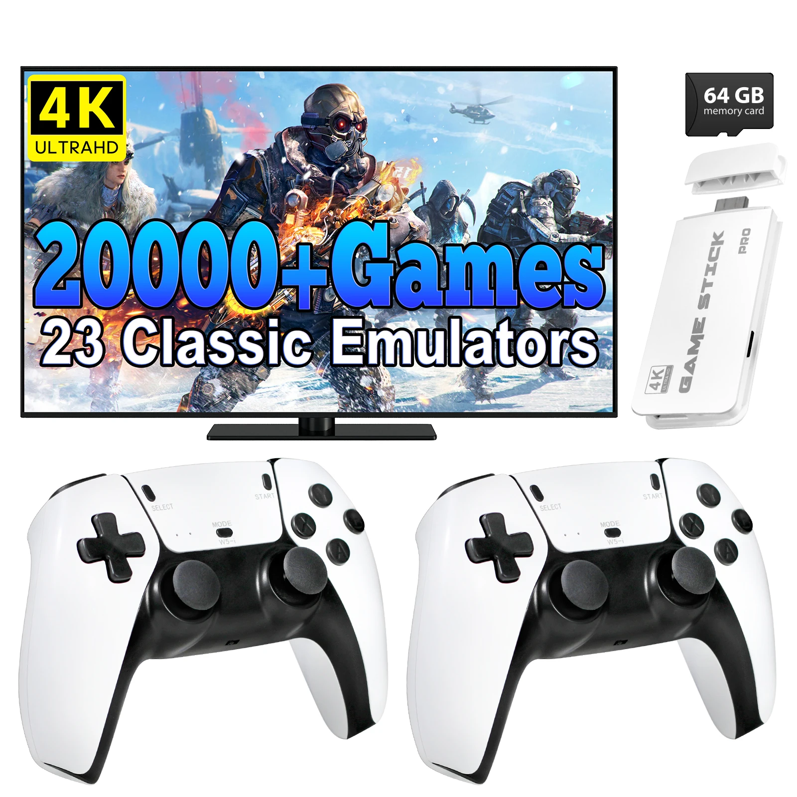 M15 4K TV Retro Handheld Game Console Stick 2.4G Dual Wireless Controller 20000…