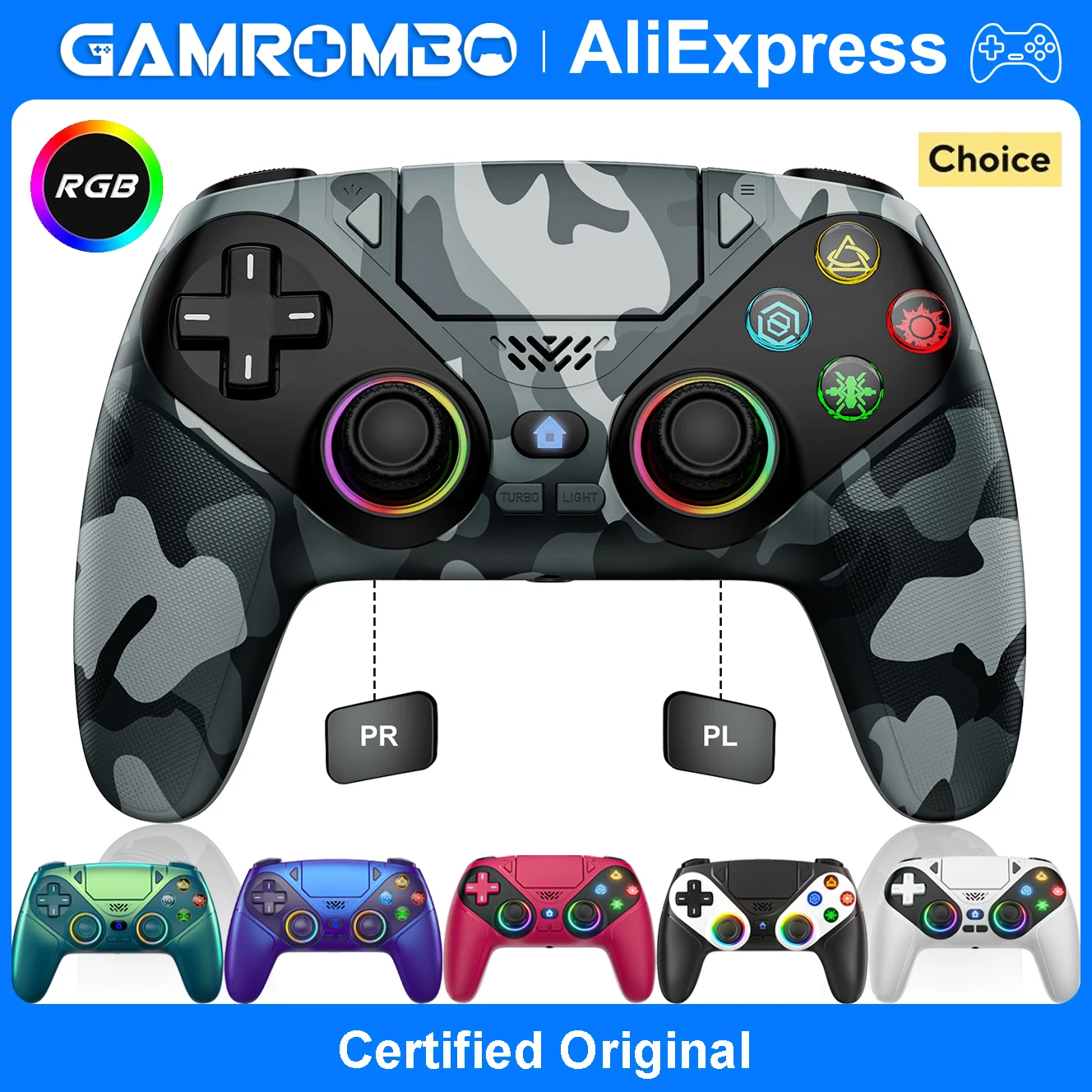 Controller For Playstation 5 PS5/PS5 Pro/Slim/PC,RGB Wireless Gamepad W/Hall Effect…