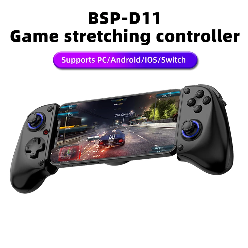 D11 Stretchable Game Controller Hall Trigger Supports Android Phone/Switch/PC/iOS…