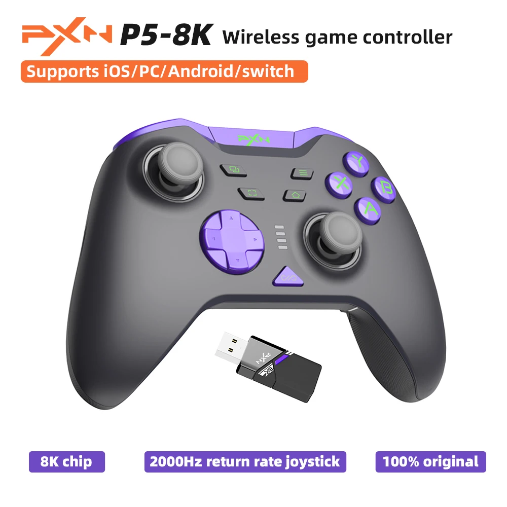 PXN-P5 8K Wireless Game Controller 8K Chip Capacitor Joystick Hall Trigger Support…