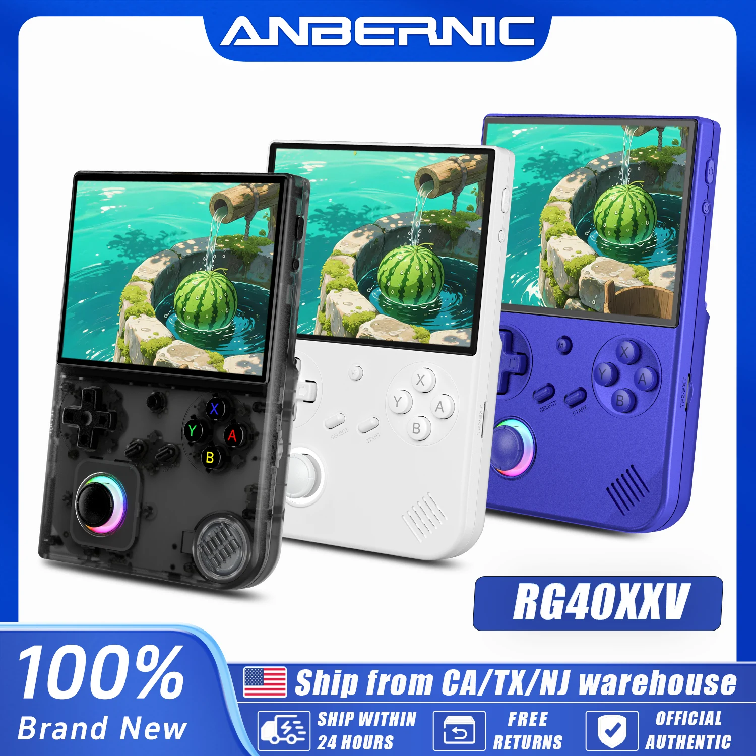 ANBERNIC RG40XX V Retro Handheld Game Console 4'' IPS Screen 64GB Preloaded Games 4753…