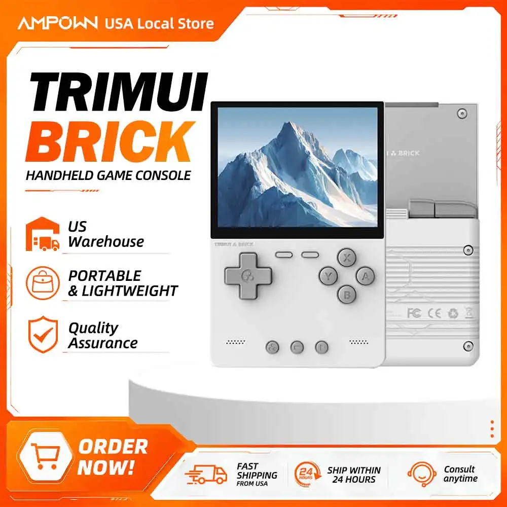 TRIMUI BRICK Handheld Game Console 3.2'' IPS Screen Linux System Trimui UI Metal Back…
