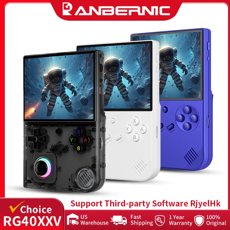 ANBERNIC RG40XXV Retro Handheld Game Console 4.0'' IPS Screen Linux 64-Bit RGB Joystick…