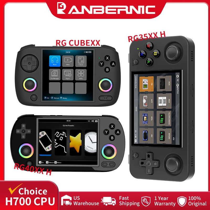 ANBERNIC RG CubeXX & RG40XX H & RG35XX H Retro Handheld Game Console H700 Linux 64-bit…