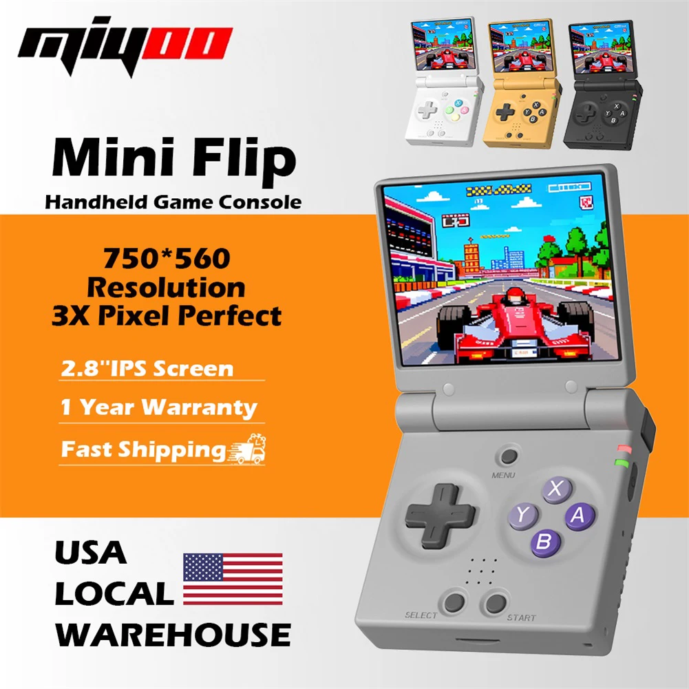 MIYOO Mini Flip Retro Handheld Game Console With New Hinge 2.8 inch IPS Screen Portable…