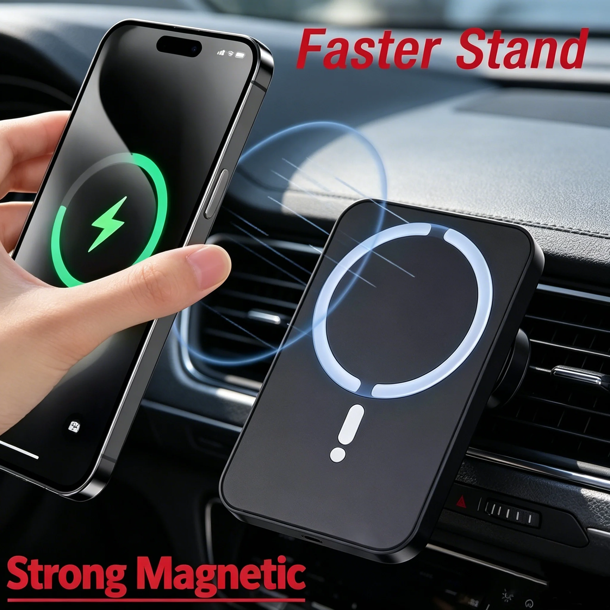 Car Air Vent Magnetic Wireless Charger Phone Holder, Fast Charging Mount Compatible with…