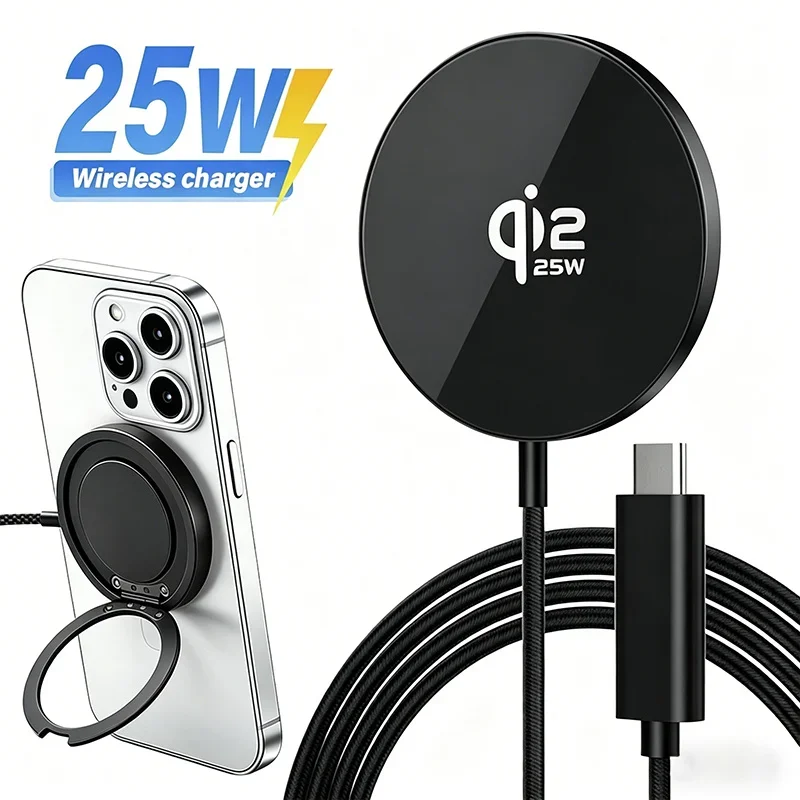 Qi2.2 25W Magnetic Fast Charger Stand for iPhone 17 16 15 14 Pro Max Samsung Galaxy S25…