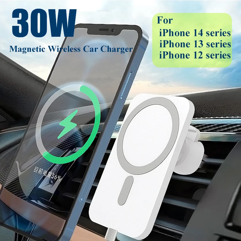 Wireless Charger Magnetic Car phone Holder for iPhone 14 13 Pro Max 12 Phone Accessories…