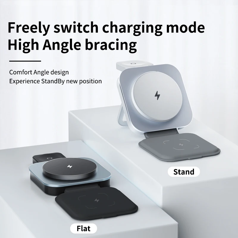 3-in-1 Foldable Magnetic Wireless Charger Stand For iPhone 15 14 13 12 Pro Max IWatch…