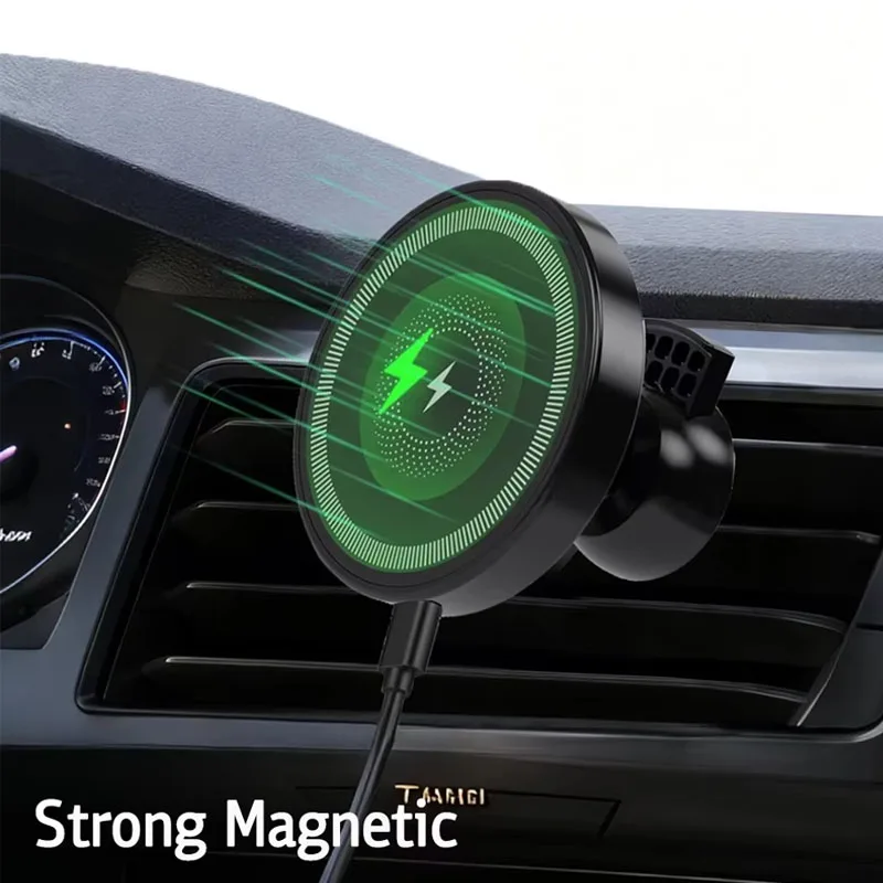 Car For Magsafe 30W Wireless Charger Air Vent Phone Holder Stand For iPhone 17~12 Samsung…