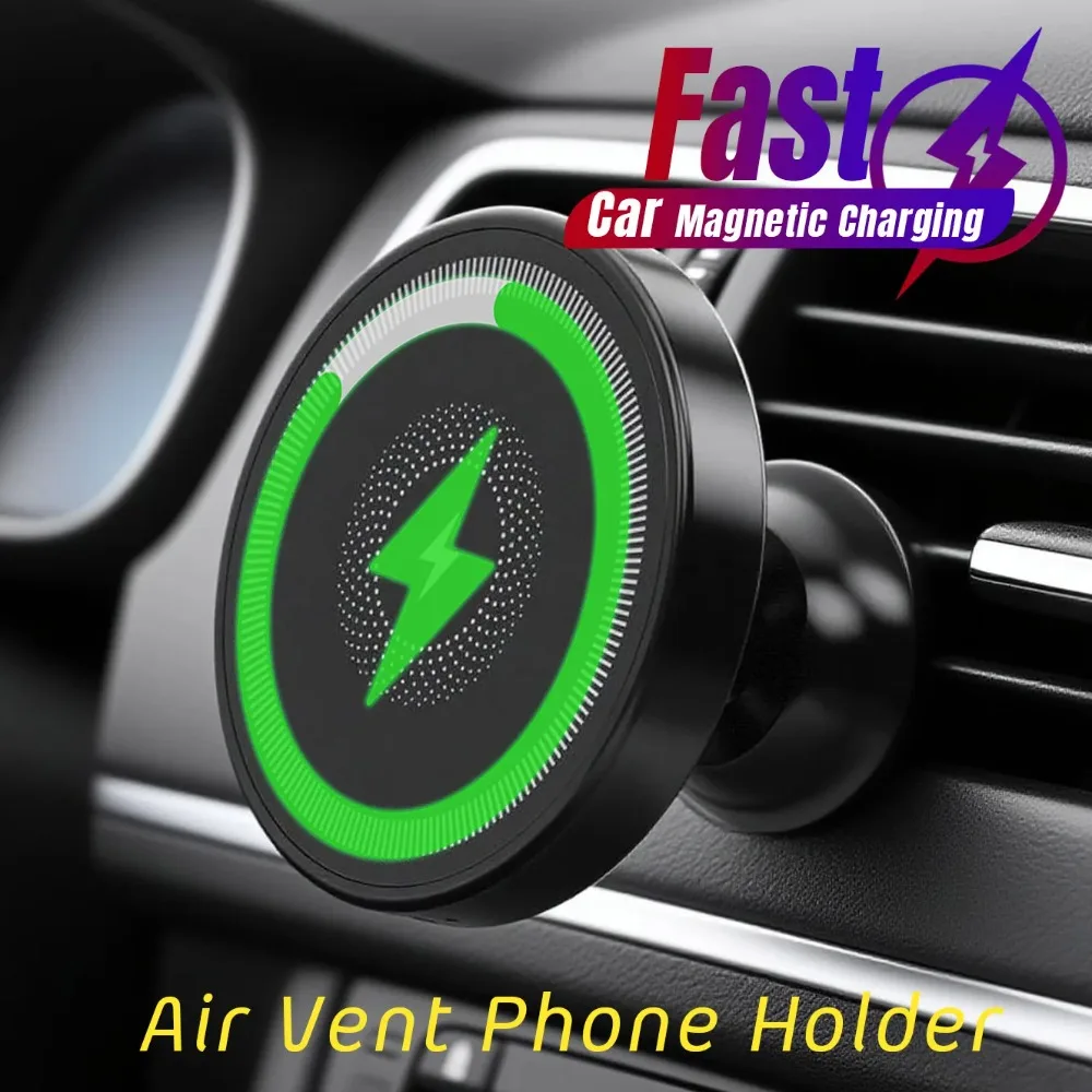 Magnetic Wireless Charger 360 Rotation Air Vent Phone Holder Stand For Magsafe iPhone 16…