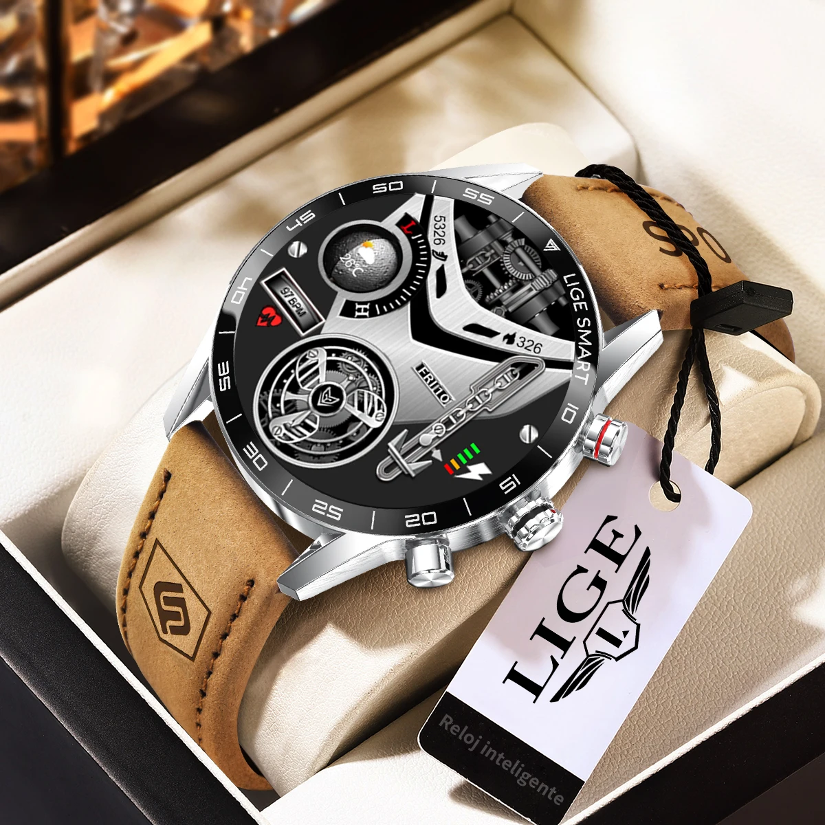 LIGE New Rugged Military GPS Smart Watch Men AMOLED HD Screen Heart Rate Bluetooth Call…