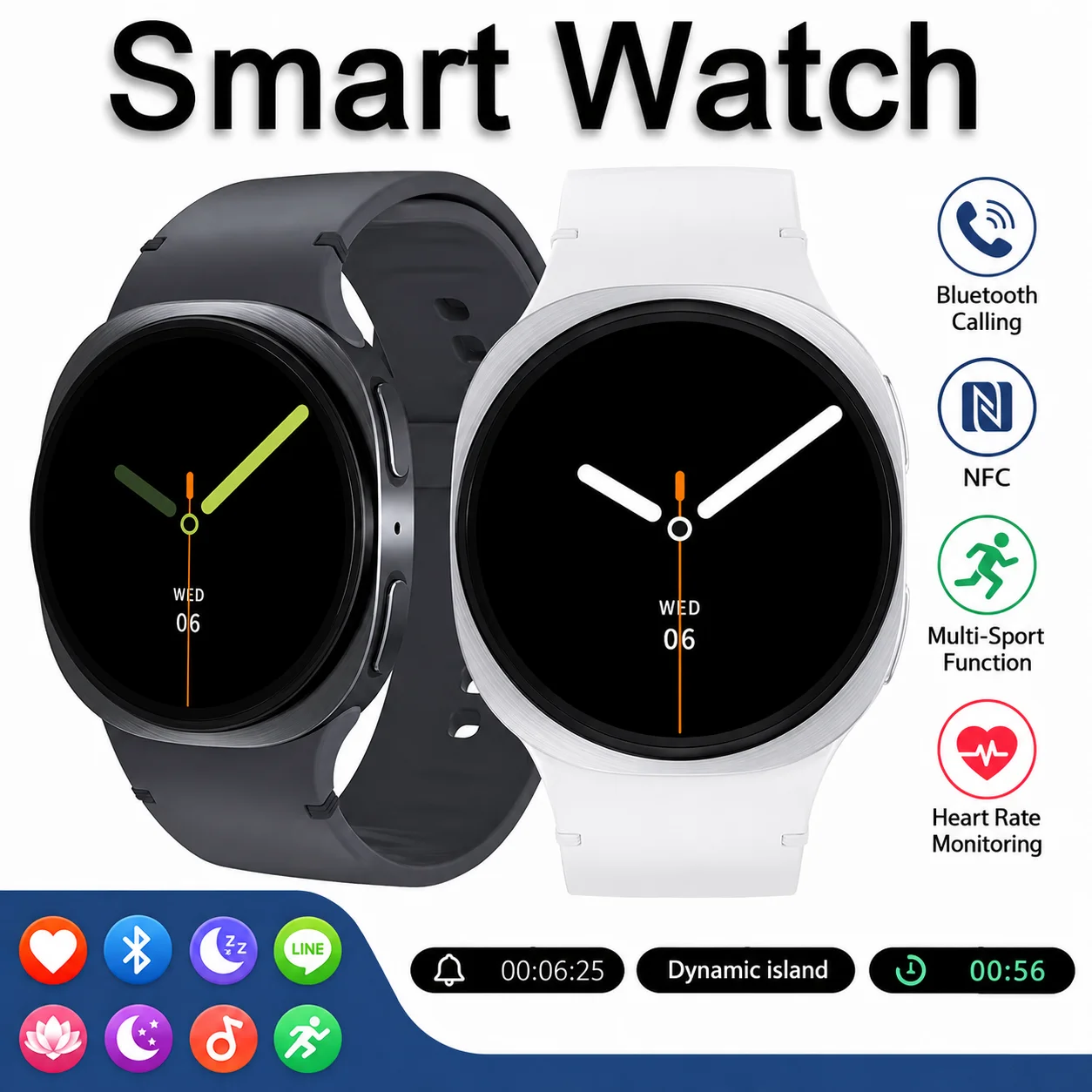 Smart Watch Game Dial Dynamic Dial Bluetooth Call Wireless Charging Fitness Tracker Voice…
