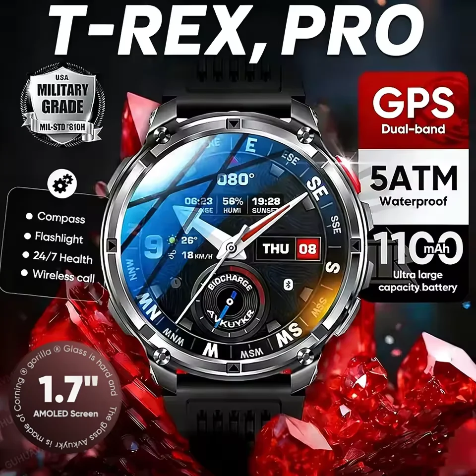 T-Rex3 Pro 1100mAh Battery Smart Watch GPS path 5ATM Waterproof Sports Run tracker…