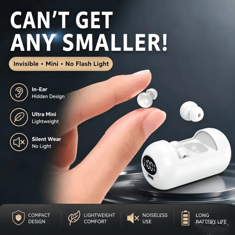 Mini Bean Sleep In-ear Wireless Bluetooth Headphone Ultralight Weight Power Display…