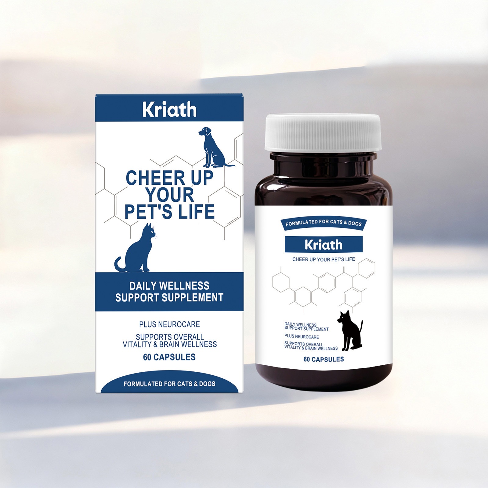 Kriath Pet Care Supplement Capsules With Mild Ingredients Suitable For Cats And Dogs For…