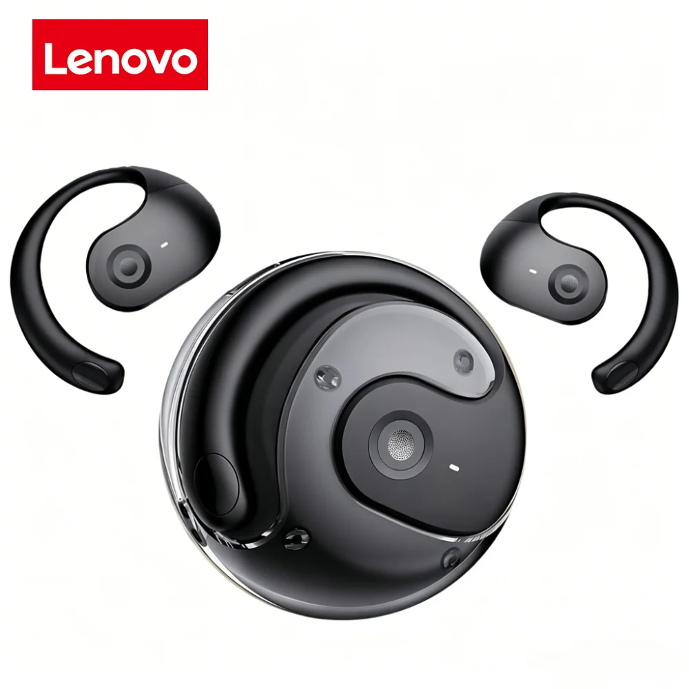 Lenovo OWS Wireless Headphones Bluetooth Headset with Mics HiFi Stereo Sound Earphones Smart Touch Sports Waterproof Earbuds