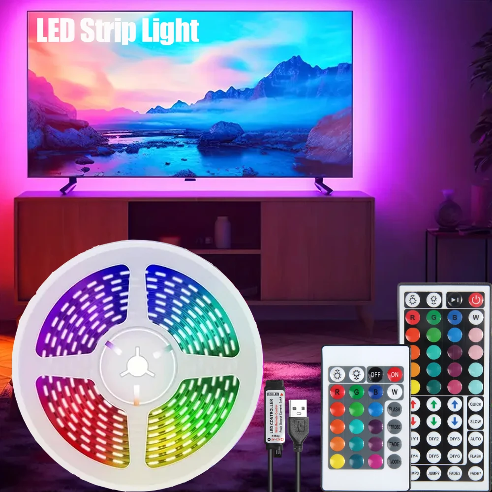 10m 20m Led Strip Lights with 44 Key Remote Control 5050 RGB Tape Led Wall Room for Home…