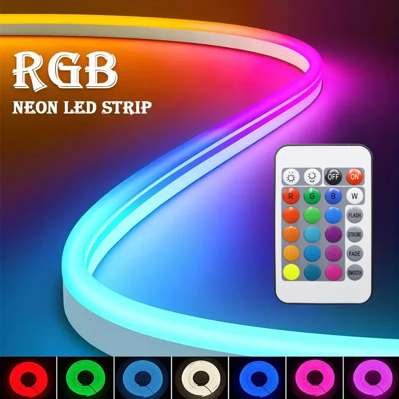 1 Roll of Low-Voltage 5V Flexible Rgb Color-Changing Neon Led Light Strip, USB Interface…