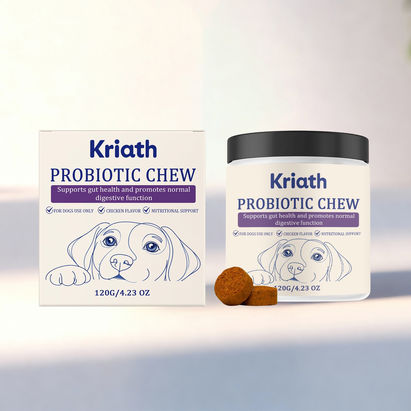 Kriath Dog Probiotic Chewable Tablets Are Formulated To Gently Care For Dogs And Are Used…
