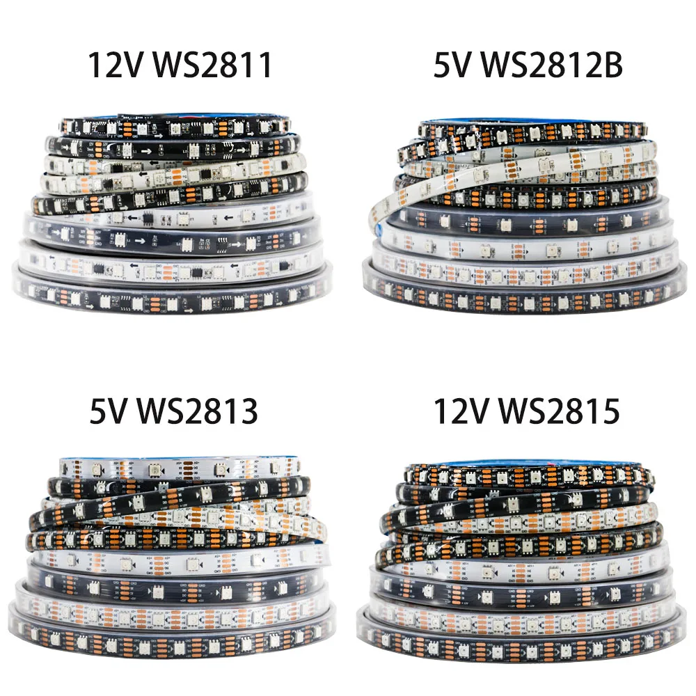WS2812B WS2811 WS2813 WS2815 5050 RGB Smart LED Strip Lights WS2812 Individually…