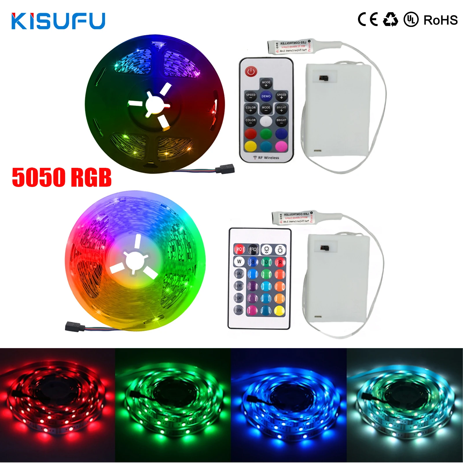 DC 5V 5050 RGB Strip LED Light Battery Powed IP21/IP65 Ribbon Tape Stable Led Strips…