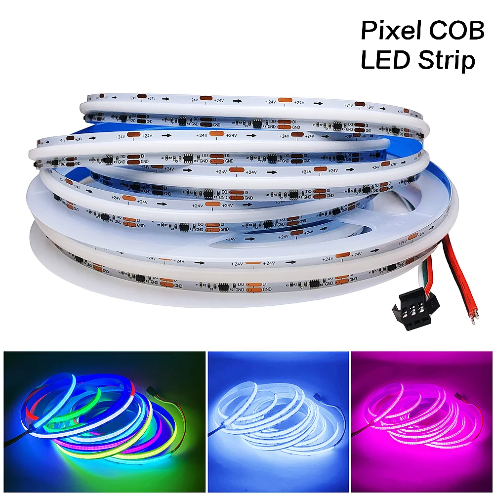 WS2811 COB LED Strip Pixel Addressable RGB Full Dream Color 5m DC12V 24V Flexible…