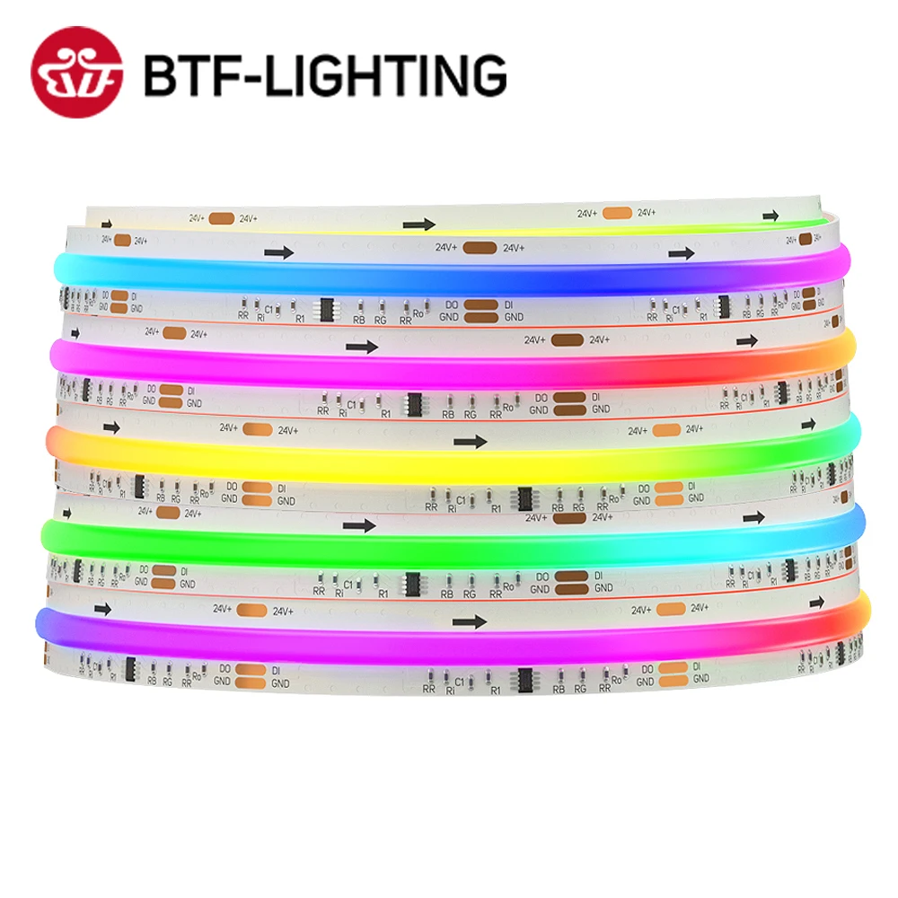 FCOB SPI RGB IC LED Light Strip WS2811 Addressable 720 630 LEDs Dream Color DC12V 24V…