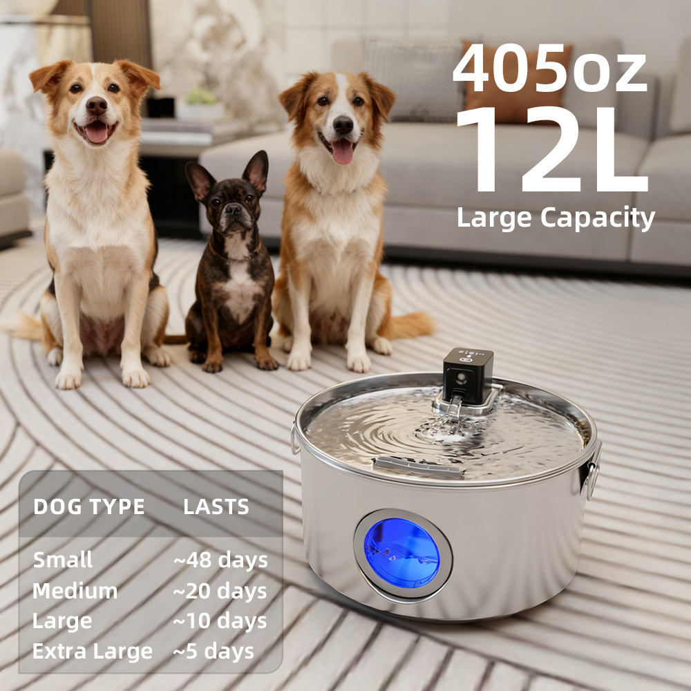 12L Stainless Steel Smart Pet Water Dispenser