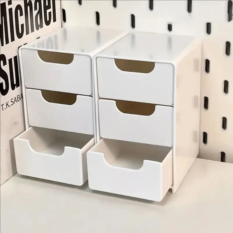 1-Pack 3-Tier Desktop Organizer with Drawers, Plastic Storage Box for…