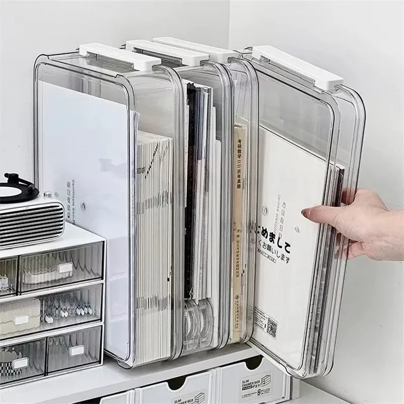 Acrylic Transparent Desktop Paper Storage Box A4 File Document Exam Paper Organizer…