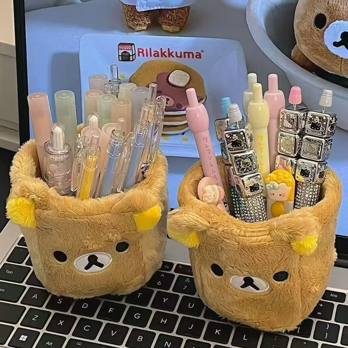 Plushes Pencil Holder Cosmetics Pen Container Kawaii Desk Accessories Office Organizer…