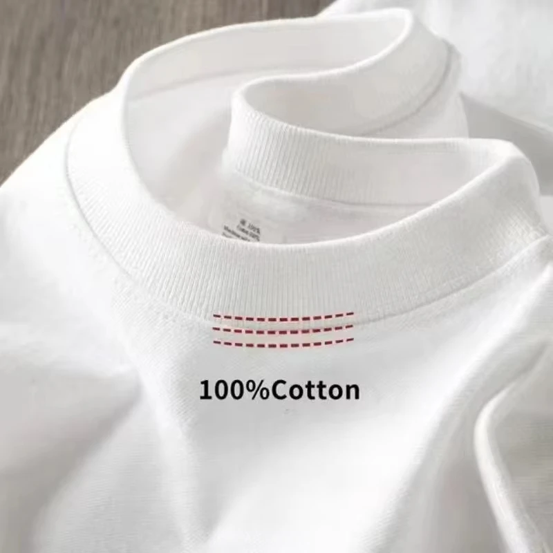Eco Friendly Comfortable Pure White Heavy T Shirt Mens Summer Pure Cotton Short Sleeve…
