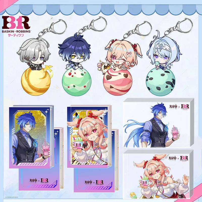 Genshin Imapct Keychain BR Ice Cream Odette Linnea Flins Keyring Cute Cartoon Anime Game…