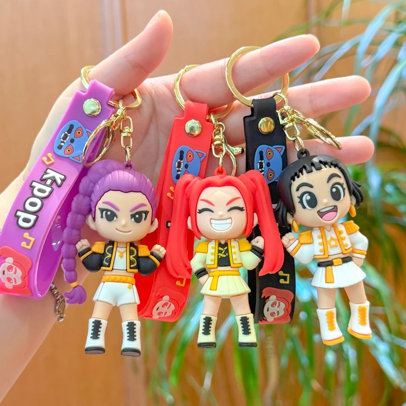 K-pop Idol Group Keychain Rumi Mira Zoey Anime Figure Keyrings PVC Backpack Pendant…
