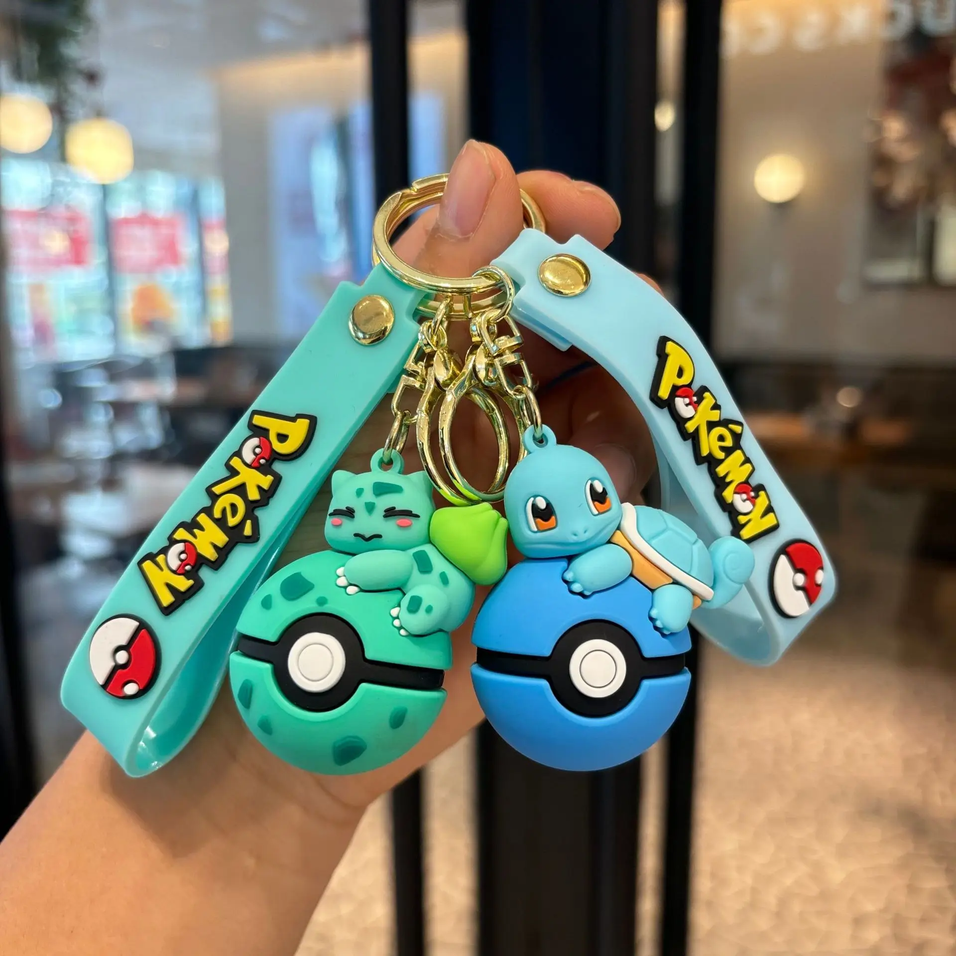 Pokémon Poké Ball Keychain Set, Pikachu Eevee Charmander figure Keychain, Anime…