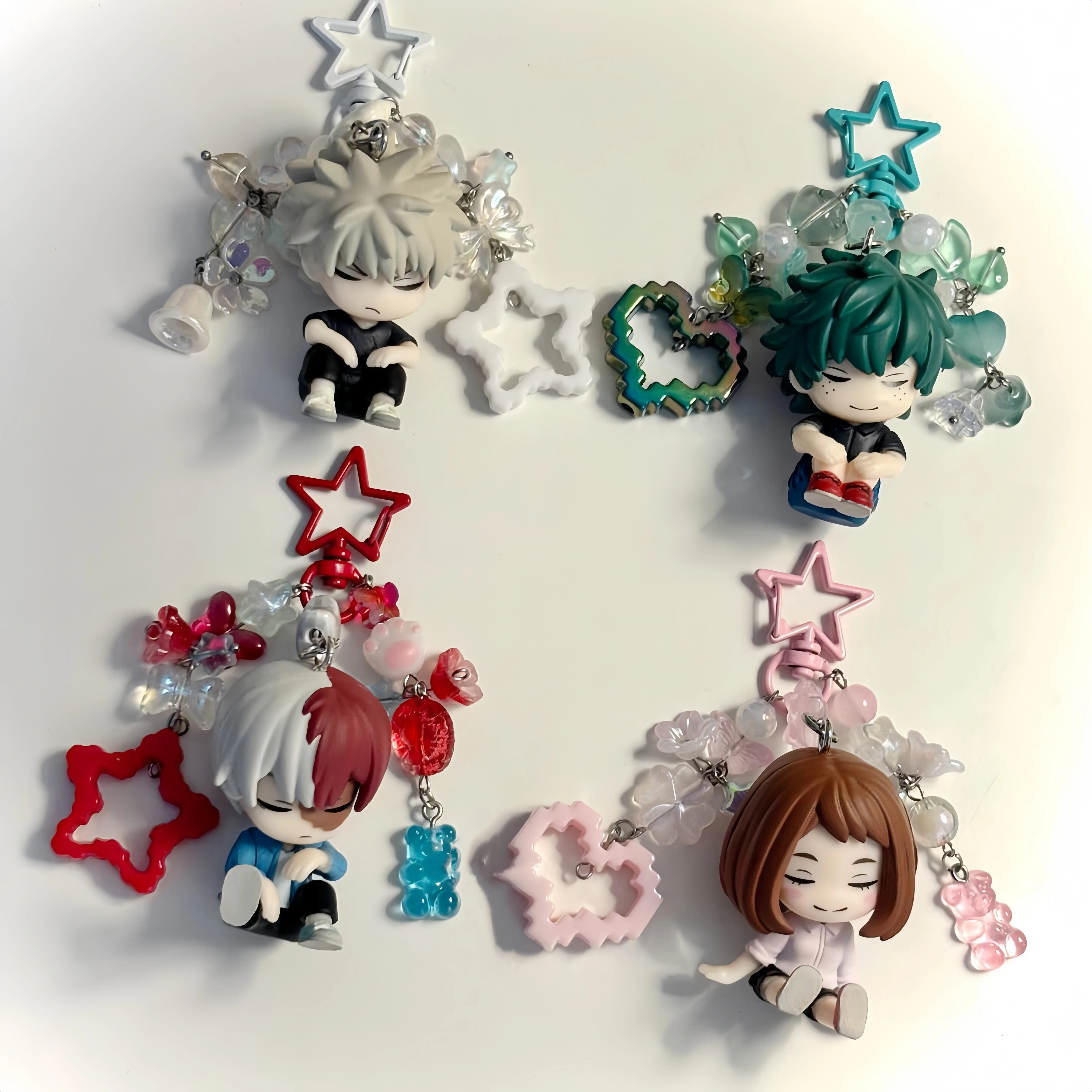 Handmade Hero Anime Character Keychains, Q-version School Student Pendants
