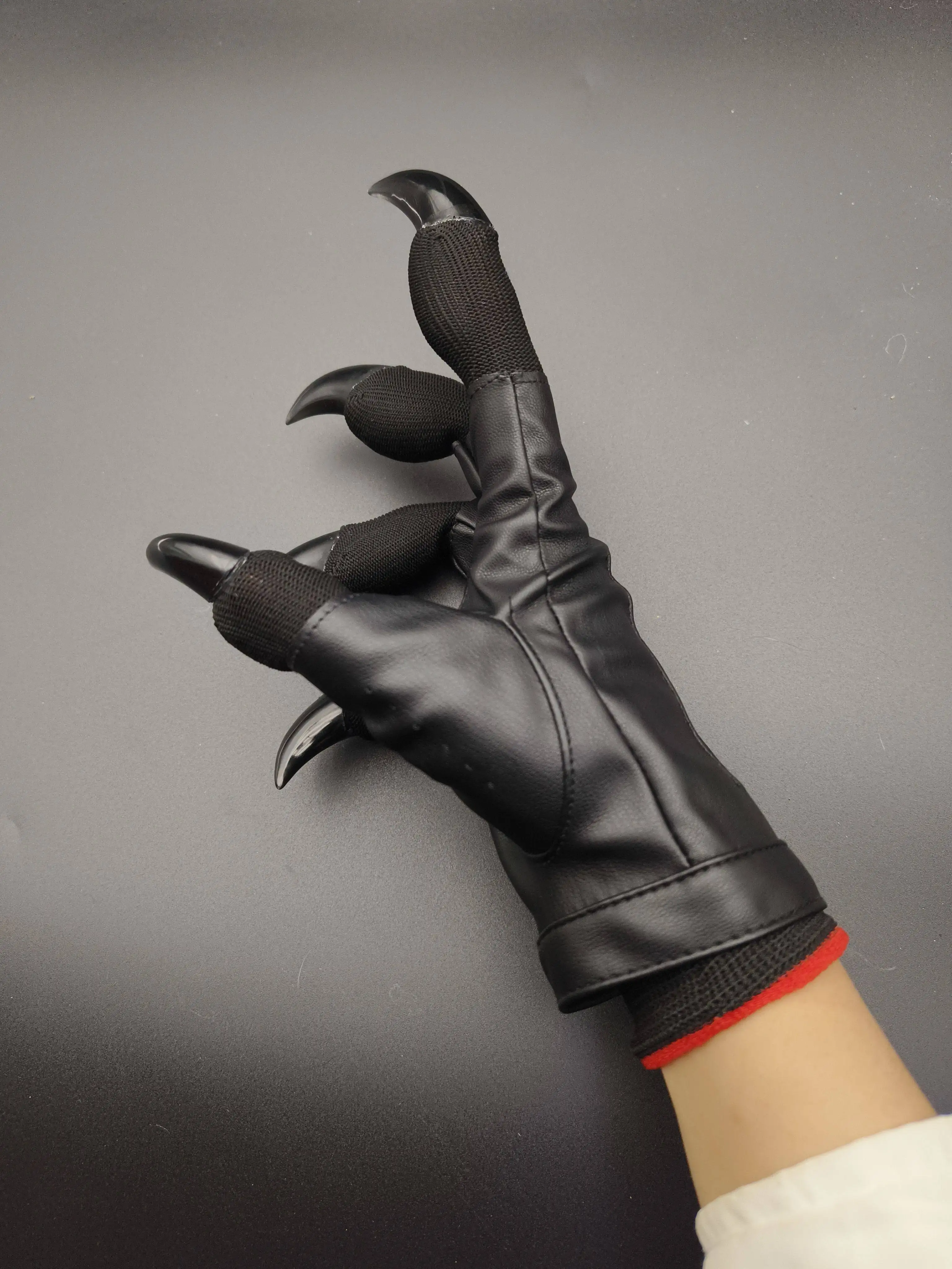 Furry Fursuit Claw Gloves Unisex PU Leather Animal Paws with Simulation Nails Breathable…