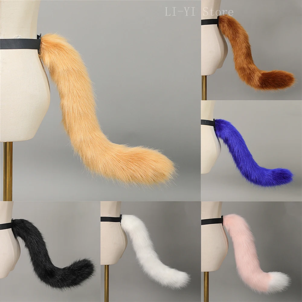 14 Colors Handmade Cat Tail with Adjustable Belt Plush Furry Tail Anime Convention…