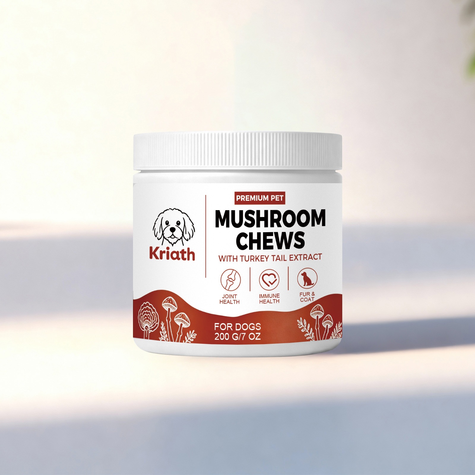 Kriath Mushroom Chewable Tablets For Dogs, Dog Dietary Nutritional Tablets, Daily Feeding…