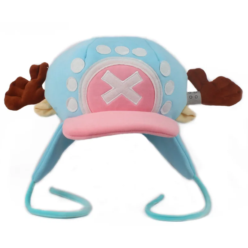 Anime Tony Chopper Plush Hat Kawaii Cute Boy Girl Cosplay Blue Pink Soft Warm Hat Cartoon…