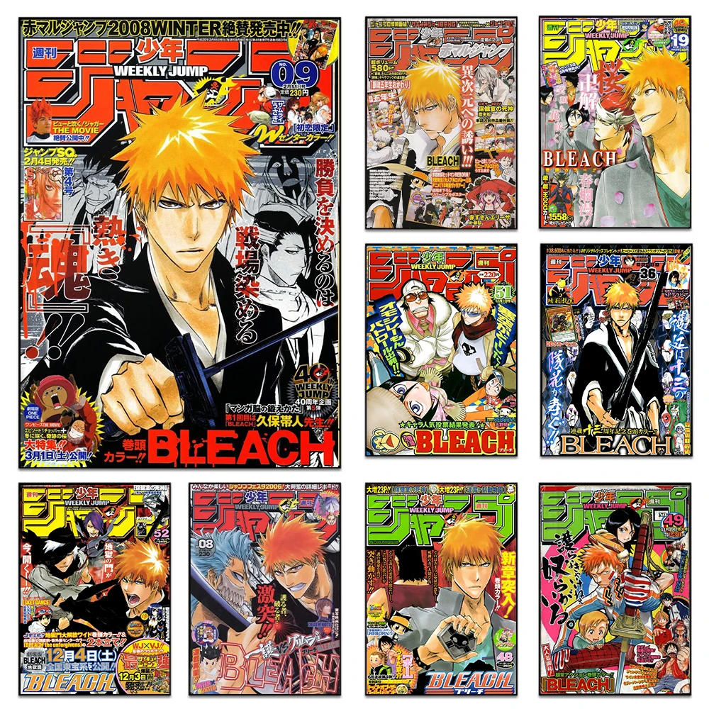 Anime Bleach Posters For Bedroom Living Room Home Decor Japanese Anime TV Series Print…