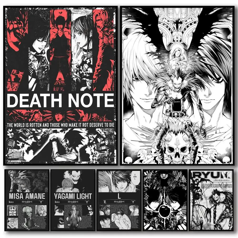 Anime D-Death note Painting Calligraphy High-Quality Cotton Canvas Poster Wall Art for…