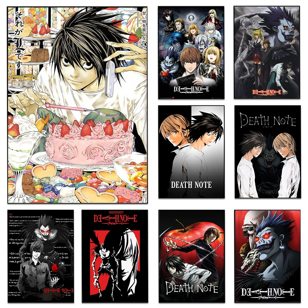 Japaese Anime DEATH NOTE Poster For Living Room Bedroom Home Decor Yagami Raito Canvas…