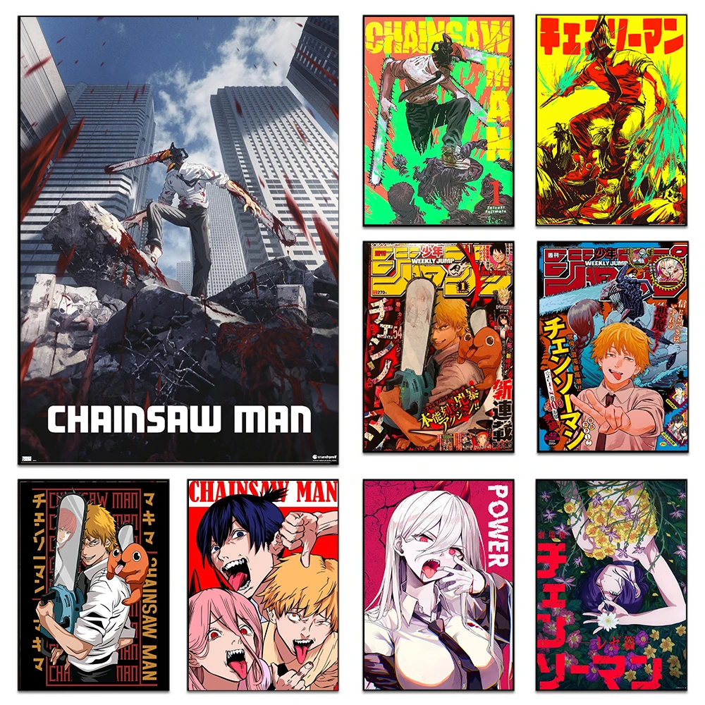 Chainsaw Man Poster Print For Bedroom Living Room Home Decor Japanese Anime Manga Denji…
