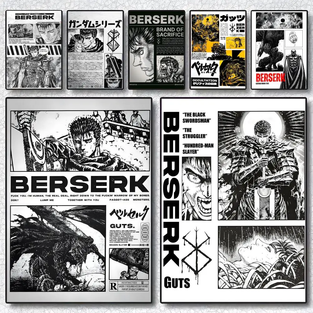 Classic Anime B-Berserk Painting Calligraphy Canvas Poster Wall Art interior Hallway Home…