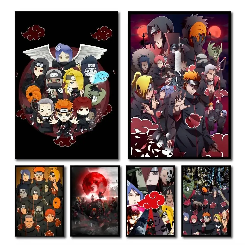 Cartoon Hot Classic Anime Akatsuki I-Itachi U-Uchiha Posters HD Print Vintage Wall Art…