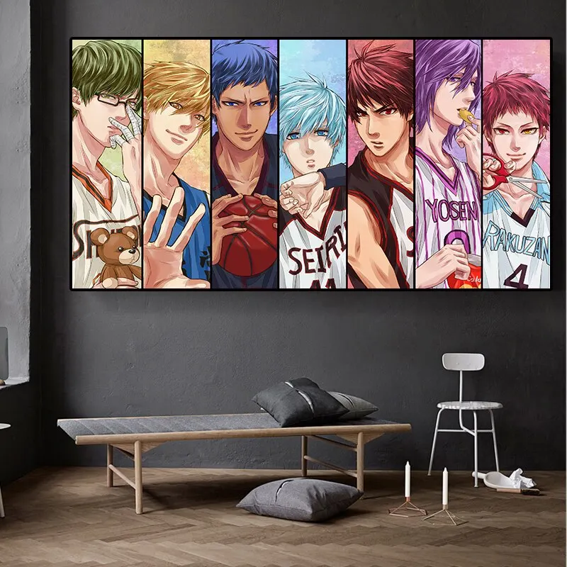 Kurokos Basketball Anime Canvas Poster Print Wall Art Decor for Living Room Home…
