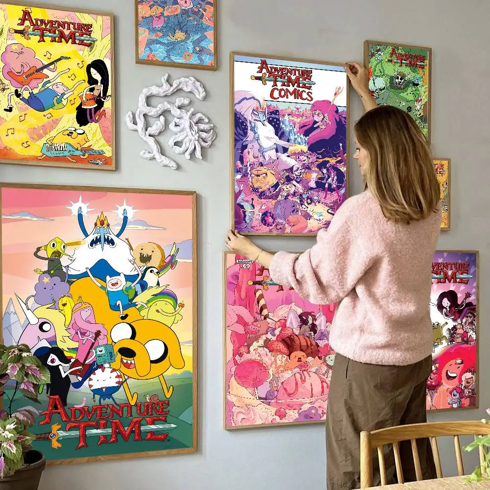 A-Adventures Cartoon Time Anime Whitepaper Poster Waterproof Paper Sticker Coffee House…