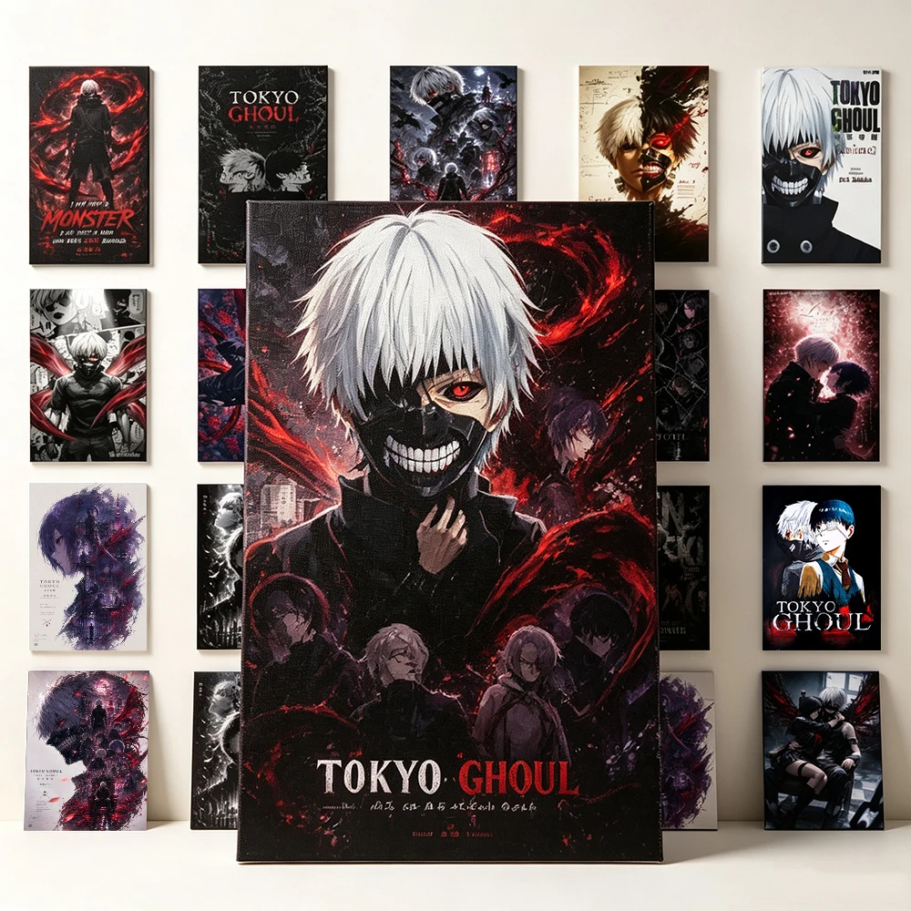 T-Tokyo G-Ghoul Canvas Poster Ken Kaneki Anime Wall Art Print Home Decor Painting Living…